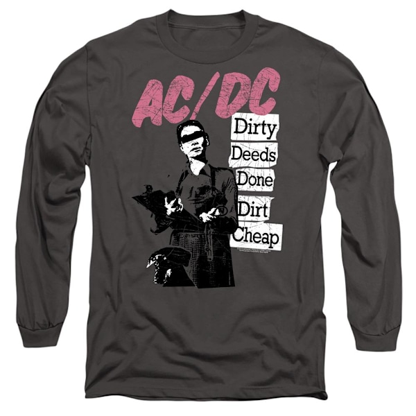 AC/DC Unisex Vuxen Dirty Deeds T-Shirt XL Kolgrå Charcoal XL