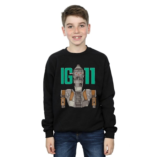 Star Wars Boys The Mandalorian IG-11 Bounty Hunter Sweatshirt 7 Black 7-8 Years