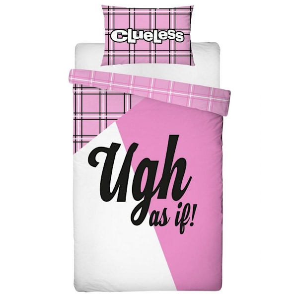Clueless Ugh As If! Icon Påslakan Set Singel Rosa/Vit Pink/White Single