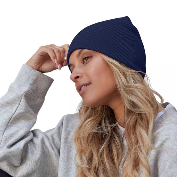 Beechfield Enfärgad Basic Stickad Vintermössa En Storlek Oxford Oxford Navy One Size