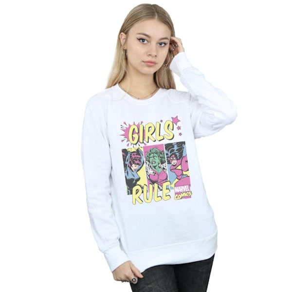Marvel Comics Dam/Damer Tjejer Rule Sweatshirt M Vit White M