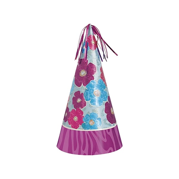 Unik fest glitter blommig partyhatt en storlek lila/blå Purple/Blue One Size