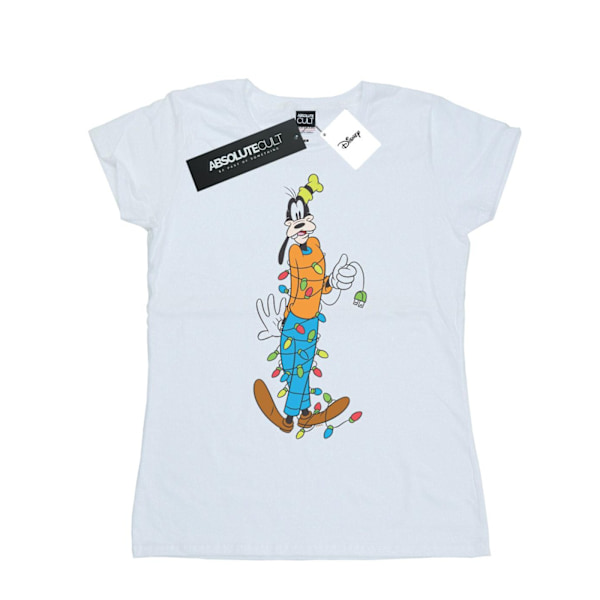 Disney Dam/Kvinnor Goofy Julbelysning Bomull T-shirt S Vit White S