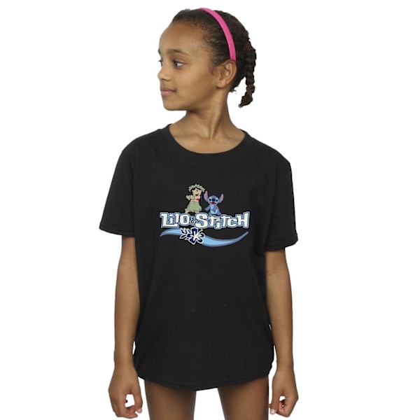 Disney Girls Lilo And Stitch Characters Bomull T-Shirt 9-11 År Black 9-11 Years