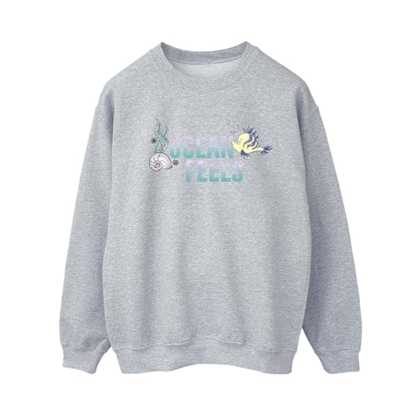 Disney Dam/Kvinnor Den Lilla Sjöjungfrun Ocean Sweatshirt M Spor Sports Grey M