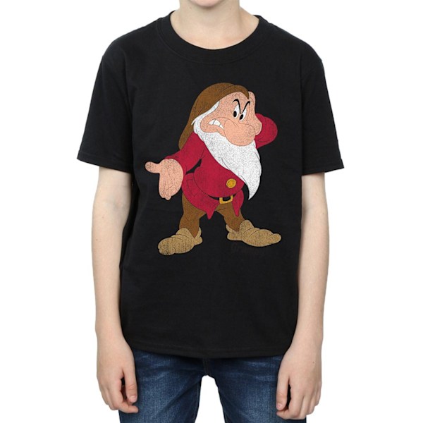 Snövit och de sju dvärgarna Pojkar Klassisk Grumpy Bomull T-shirt Black 12-13 Years