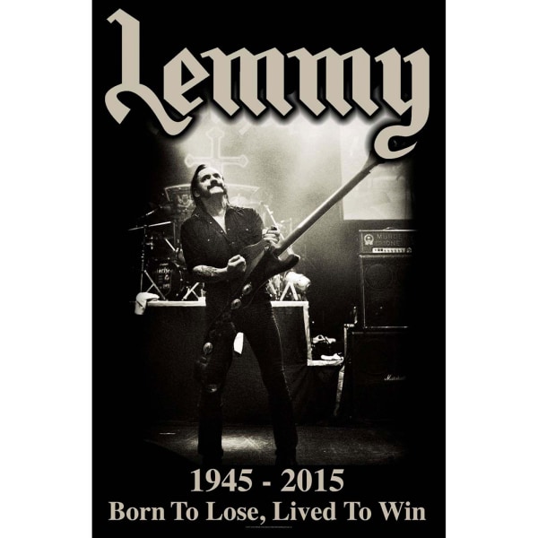 Lemmy Lived To Win Textil Affisch 106cm x 70cm Svart/Vit Black/White 106cm x 70cm