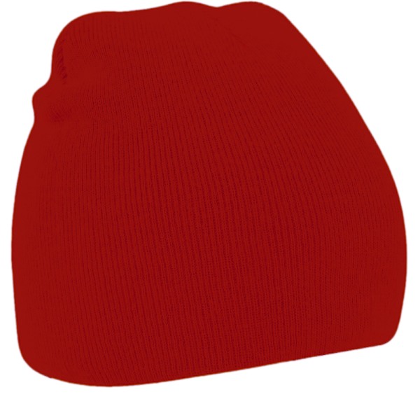 Beechfield Plain Basic Knitted Winter Beanie Hat One Size Class Classic Red One Size