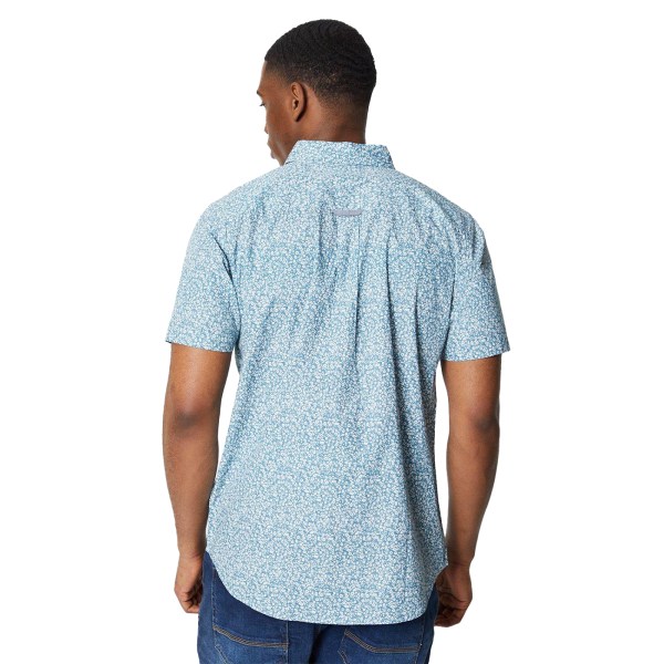 Maine Mens Ditsy Print kortärmad skjorta XL Blå Blue XL