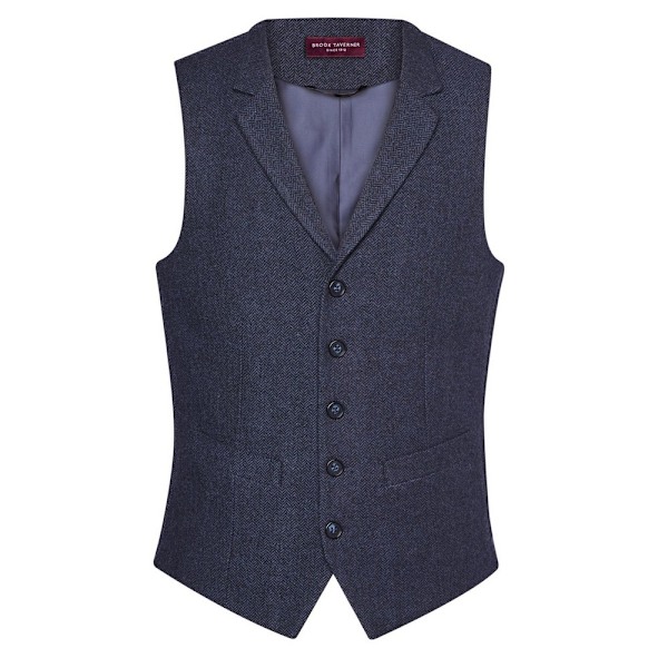 Brook Taverner Herr Memphis Väst XXL Marinblå Herringbone Navy Herringbone XXL