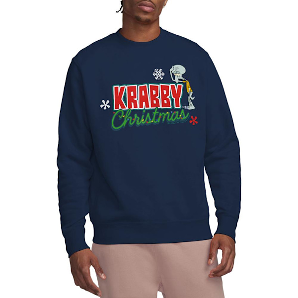 SvampBob Fyrkant Unisex Vuxen Krabby Jul Bläckvard S Navy L