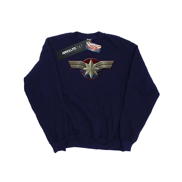 Marvel Dam/Kvinnor Captain Marvel Bröst Emblem Sweatshirt XL Navy Blue XL