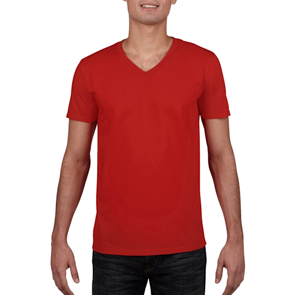 Gildan Soft Style V-halsad kortärmad T-shirt S Röd Red S