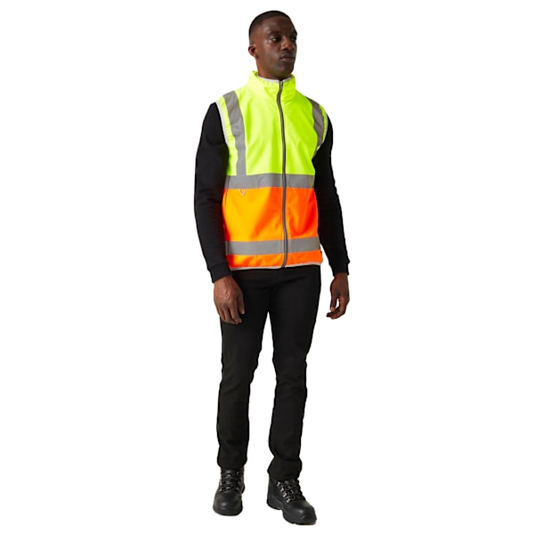 Regatta Pro Hi-Vis väst med dragkedja för män, gul/orange Yellow/Orange M