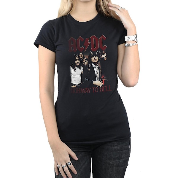 AC/DC Dam/Kvinnor Highway To Hell Bomull T-shirt XL Svart Black XL