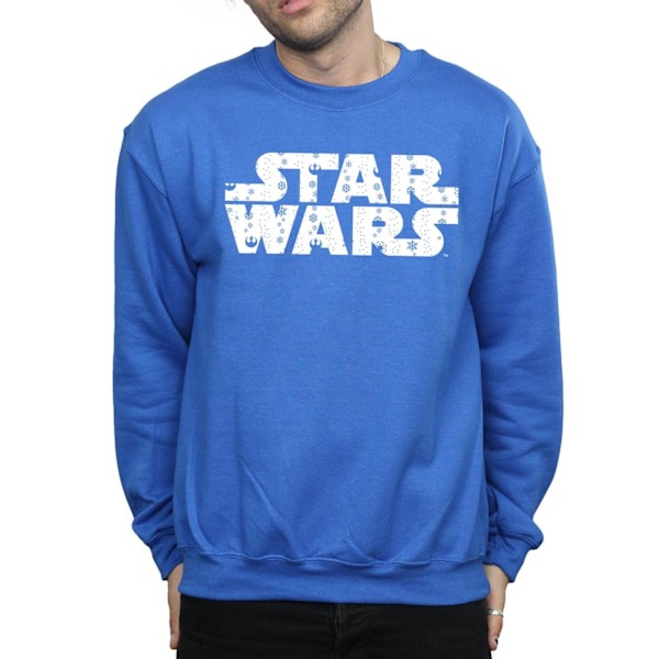 Star Wars Jultröja med logotyp för män, S, kungligt blå Royal Blue S