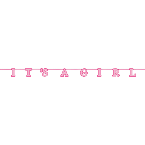 Unik Party It´s A Girl Baby Shower Banner One Size Rosa Pink One Size