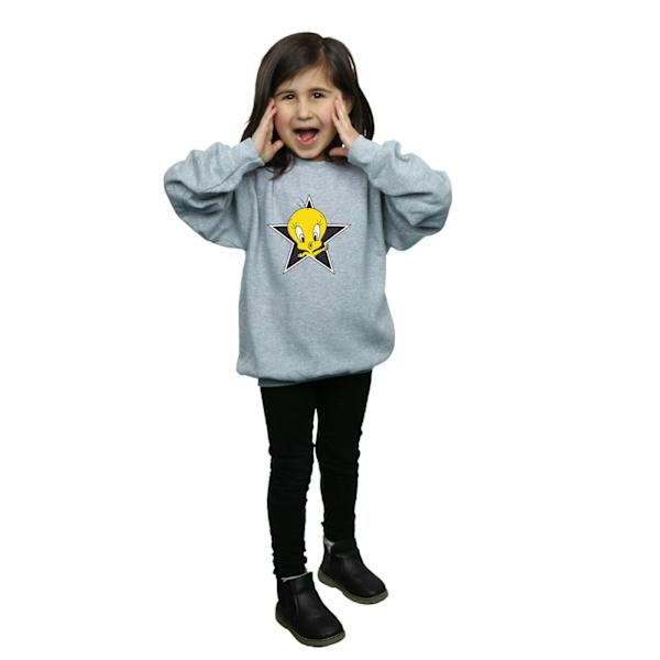 Looney Tunes Girls Tweety Pie Star Sweatshirt 7-8 år Sport Sports Grey 7-8 Years