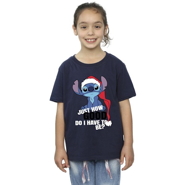 Disney Girls Lilo & Stitch Just How Good Bomull T-shirt 12-13 år Navy Blue 12-13 Years