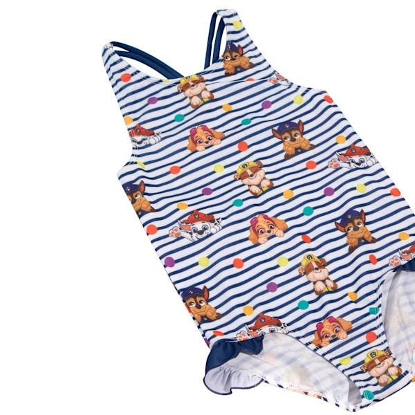 Paw Patrol Girls Randig Baddräkt i Ett Stycke 18-24 Månader Marinblå/Vit Navy/White 18-24 Months