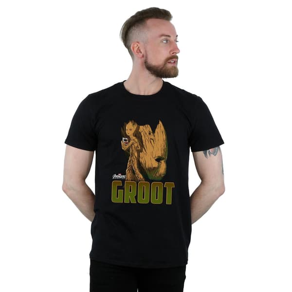 Marvel Herr Avengers Infinity War Groot Karaktär T-Shirt L Svart Black L