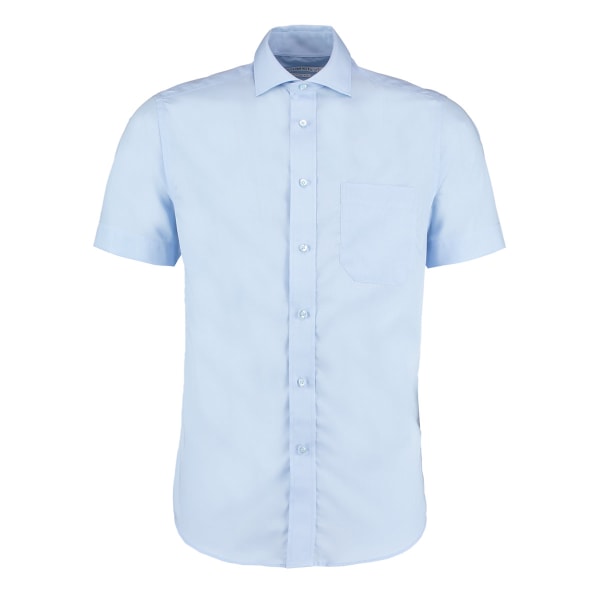 Kustom Kit Herr Premium Non Iron kortärmad skjorta 14,5 tum Li Light Blue 14.5inch