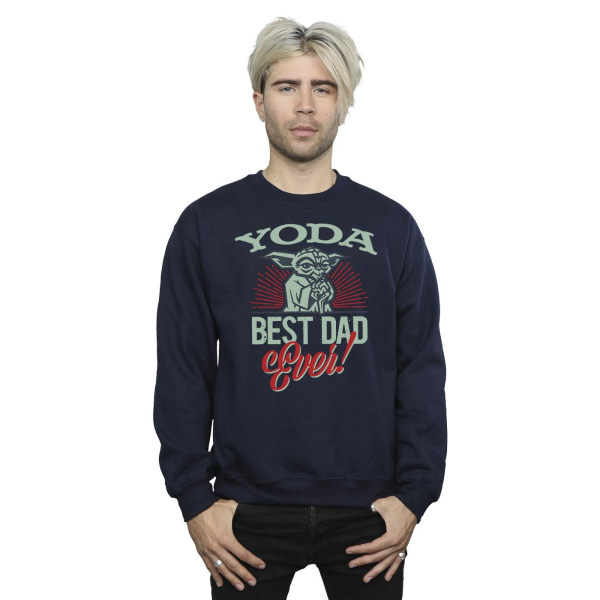 Star Wars Herr Mandalorian Yoda Pappa Sweatshirt XL Marinblå Navy Blue XL