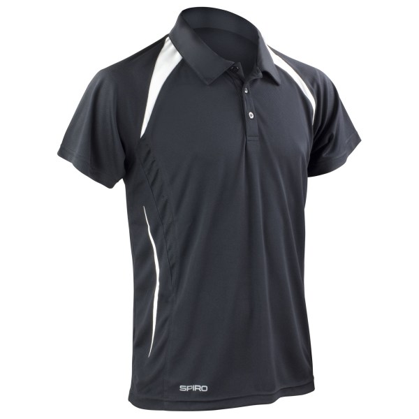 Spiro Team Spirit Polo-skjorta för män XL Svart/Vit Black/White XL