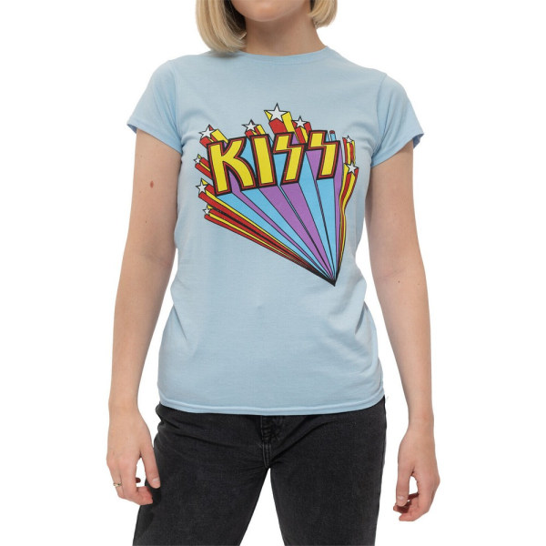 Kiss Womens/Ladies Stars T-Shirt XXL ljusblå Light Blue XXL