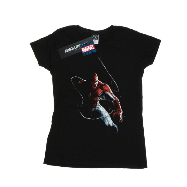 Marvel Womens/Ladies Spider-Man målning T-shirt i bomull XXL Bla Black XXL