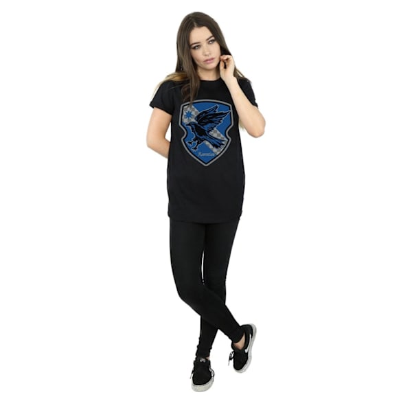 Harry Potter Dam/Kvinnor Ravenclaw Crest Flat Bomull Boyfrien Black M