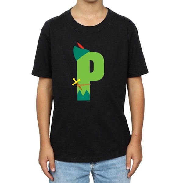 Disney Boys Alphabet P Is For Peter Pan T-Shirt 5-6 År Svart Black 5-6 Years