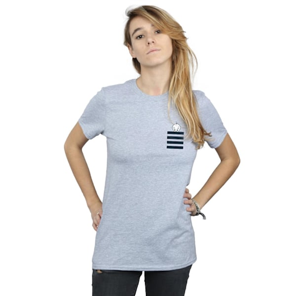 Looney Tunes Dam/Damer Tweety Pie Randig Faux Pocket Bomull Boyfriend T-Shirt M Sports Grey Sports Grey M