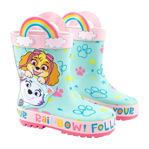 Paw Patrol Barn/Barn Skye & Everest Gummistövlar 8 UK Pink/Blue 8 UK Child
