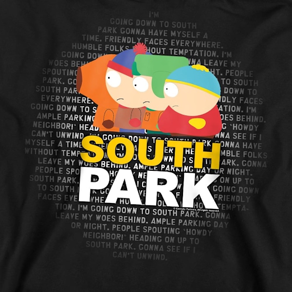 South Park Unisex Vuxen Lyrics Sweatshirt L Svart Black L