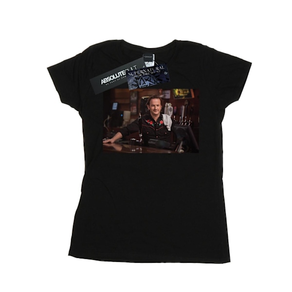 Supernatural Dam/Kvinnor Gabriel's Bar Bomull T-shirt XL Svart Black XL