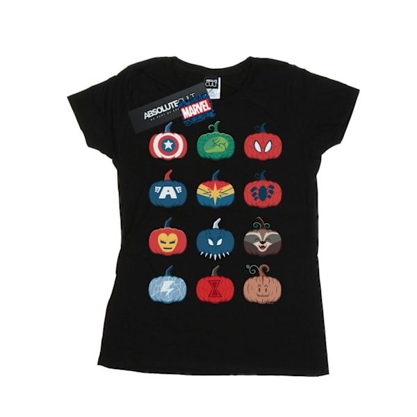 Marvel Dam/Kvinnor Avengers Pumpa Ikoner Bomull T-shirt L Svart Black L