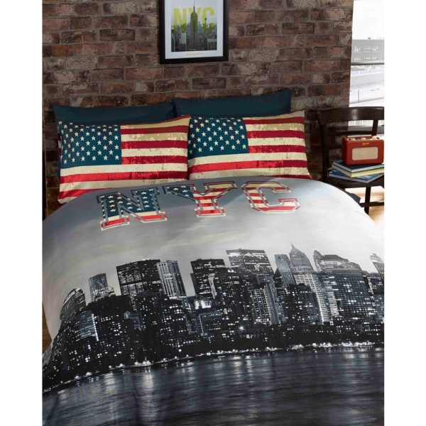 Catherine Lansfield New York Skyline Cover Set Double Mul Multicoloured Double