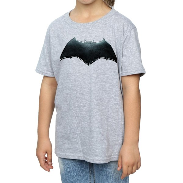 DC Comics Girls Justice League Movie Batman Emblem Bomull T-shirt Sports Grey 12-13 Years