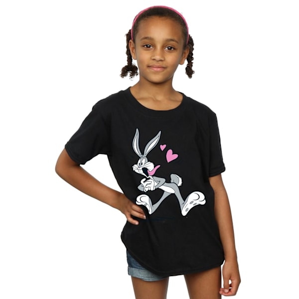 Looney Tunes Girls Bugs Bunny In Love Bomull T-shirt 9-11 år Black 9-11 Years