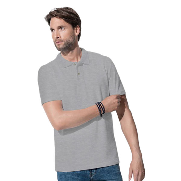 Stedman Herr Bomulls Polo 2XL Heather Grey Heather Grey 2XL