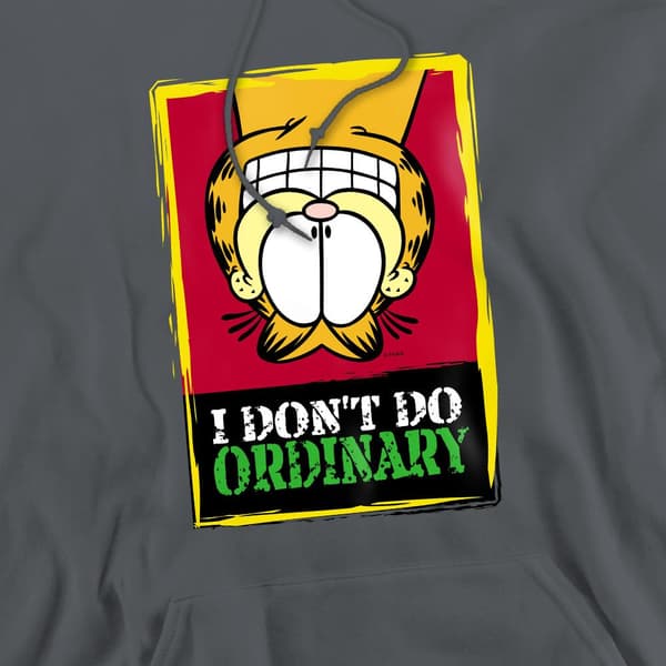 Garfield Herr I Don´t Do Ordinary Hoodie L Kolgrå Charcoal L