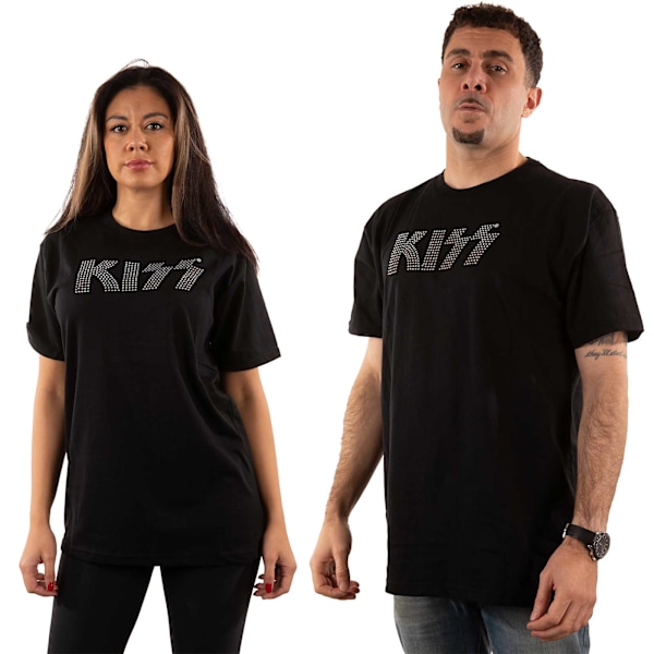 Kiss Unisex Vuxen Diamante Logo T-Shirt M Svart Black M
