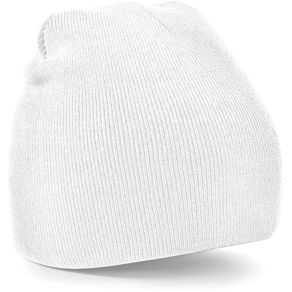 Beechfield Plain Basic Knitted Winter Beanie Hat One Size White White One Size