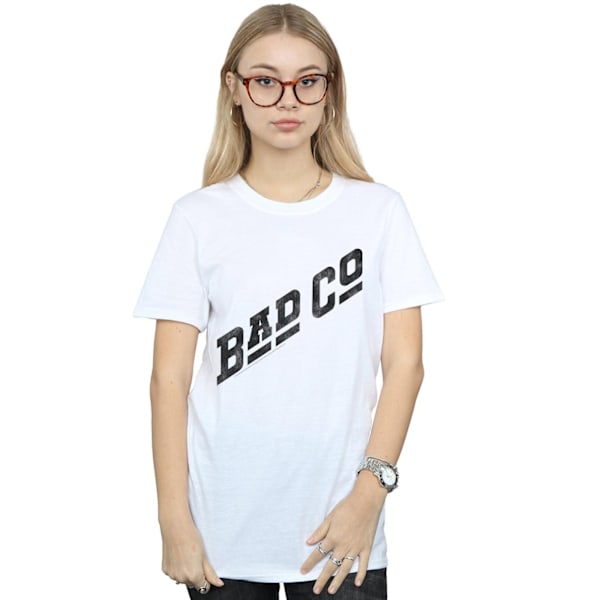 Bad Company Dam/Damer Distressed Logo Bomull Boyfriend T-Sh White S