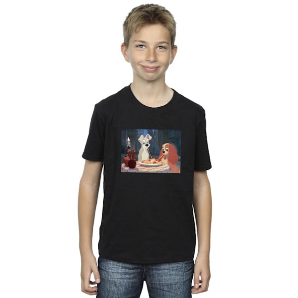 Disney Boys Lady And The Tramp Spaghetti Foto T-Shirt 12-13 År Black 12-13 Years