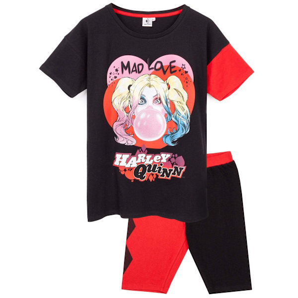 Harley Quinn Dam/Dam Mad Love Pyjamas Set L Röd/Svart Red/Black L