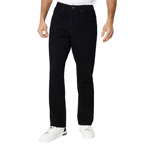 Maine herr enfärgade jeans med avslappnad passform 34S svart Black 34S