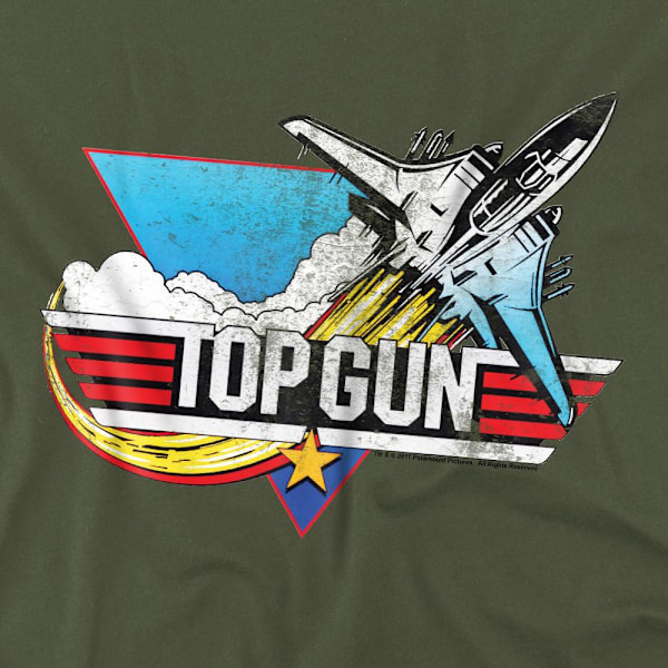 Top Gun Herr Distressed Logo T-Shirt 3XL Militärgrön Military Green 3XL
