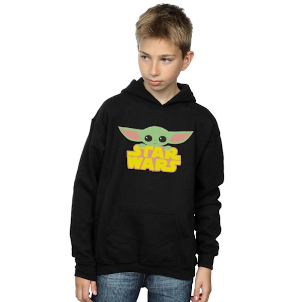 Star Wars Boys The Mandalorian The Child And Logo Hoodie 12-13 Black 12-13 Years